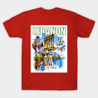 Lebanon Vintage Travel and Tourism Advertising Print T-Shirt